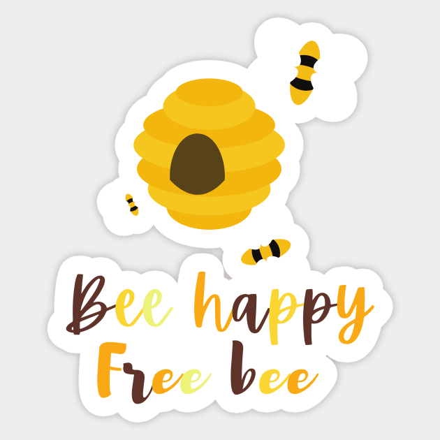 Bee happy, free bee Sticker by Paciana Peroni